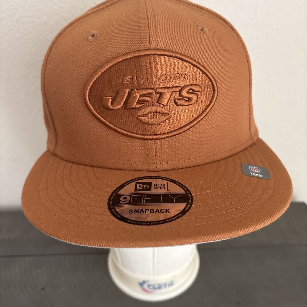 New Era 9FIFTY New York Jets Snapback Hat Brown Monochrome NFL Team Cap Adult